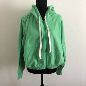 Offline by‎ Aerie Women's Green Zip-Up Hoodie Medium Cozy Cotton Blend NWT